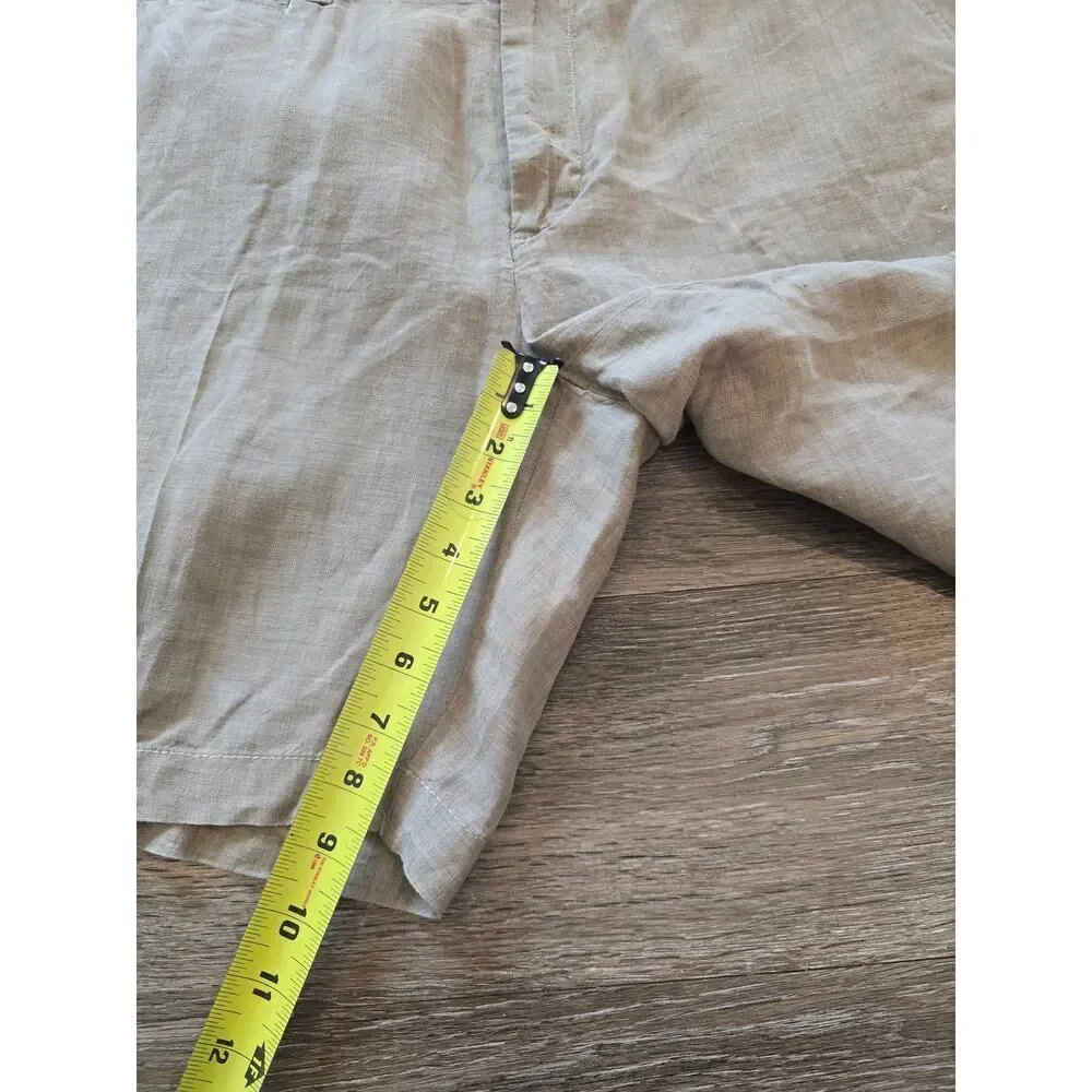 Cremeux 100% Linen Shorts Size 38 Tan Neutral Classic Summer Staple Menswear